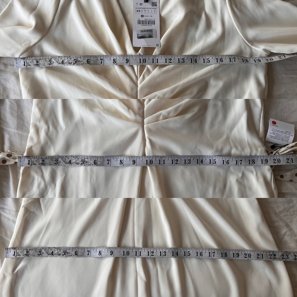 NWT ZARA Cream Knot Front Midi Dress with Polka Dot Belt XS Blogger Fav - Picture 13 of 16